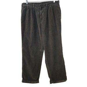 DOCKERS Recode Dark Brown Stretch Pleated Front Corduroy Pants Men Size 38 X 30